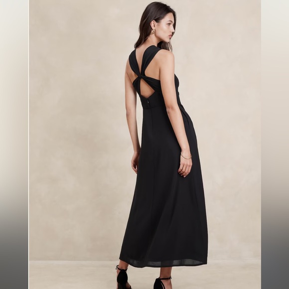 NWT BANANA REPUBLIC CHIFFON TWIST-BACK MAXI DRESS - Picture 2 of 4